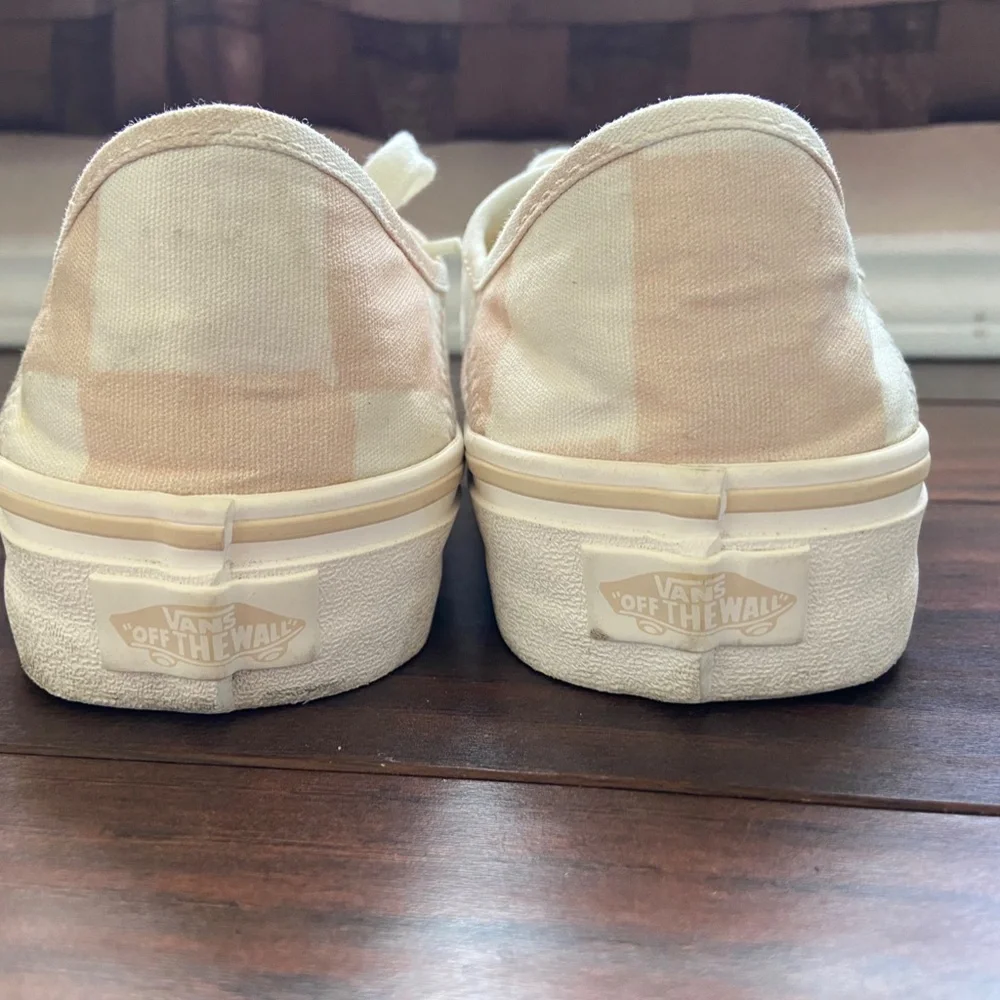 VANS Ultracush Checkered Light Pink And White Sneakers Shoes With Lace W 8 M 6.5